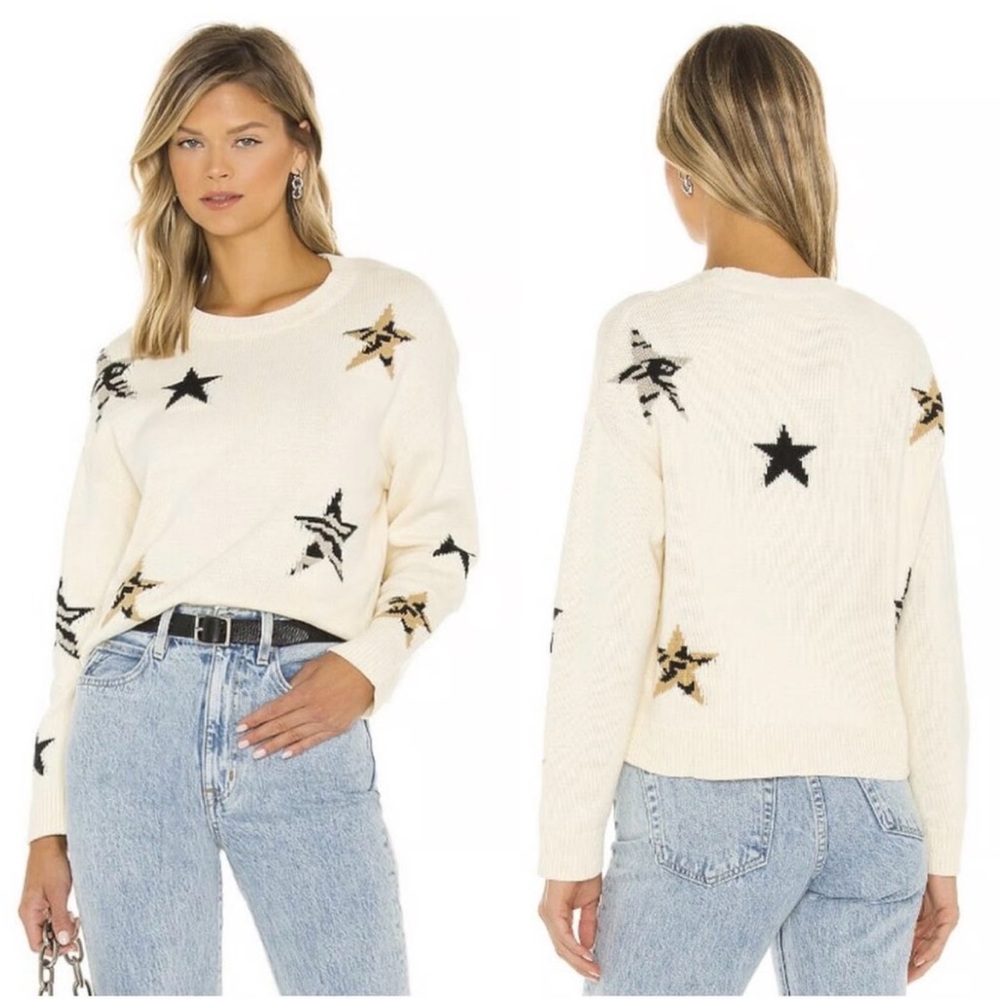 Rails Cream and Black Star Sweater